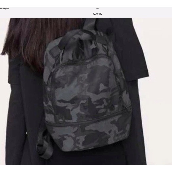 Lululemon Backpack City Adventurer II Jacquard Camo Obsidian Black Gray Camo - Picture 1 of 16